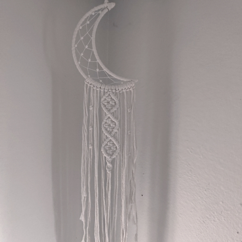 Bohemian Knitted Moon Dream Catcher